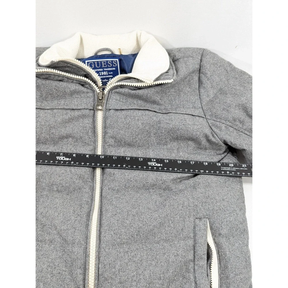 GUESS Double Zip HEAVY coat Double Zip‎ Winter Wool blend SZ. Men's MEDIUM GRAY